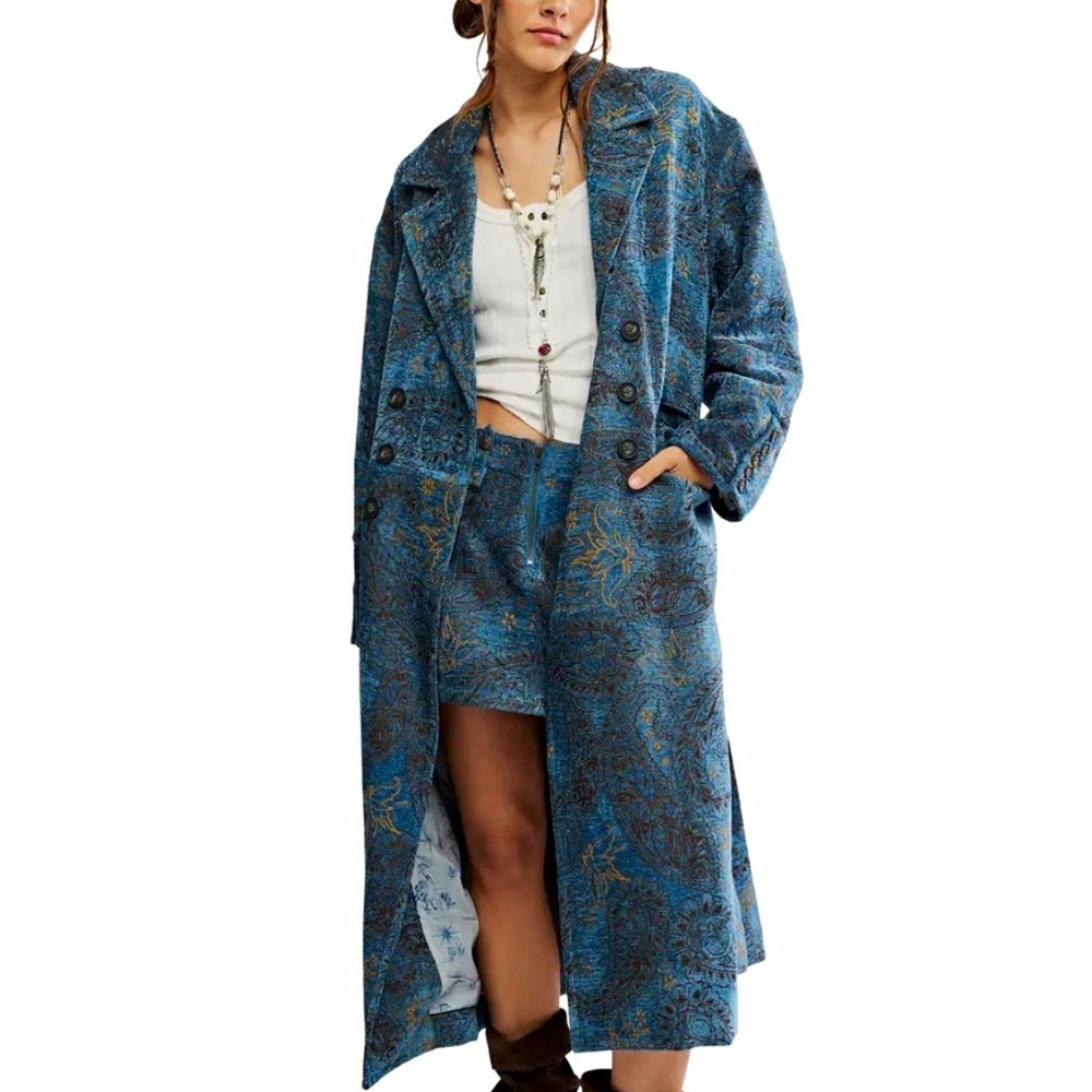 Free People Micah Jacquard Duster Cardigan Women's Medium Retail $328